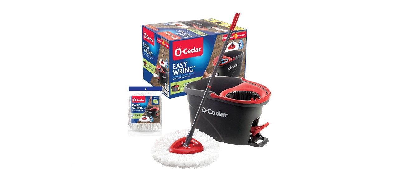 O-Cedar Easywring Microfiber Spin Mop And Bucket