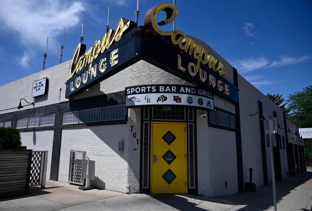 DENVER, CO - JULY 1: Exterior of the Campus Lounge on the corner of S. University Blvd. and E. Exposition Ave. in the Bonnie Brae neighborhood on Friday, July 1, 2022. (Photo by Eric Lutzens/The Denver Post)