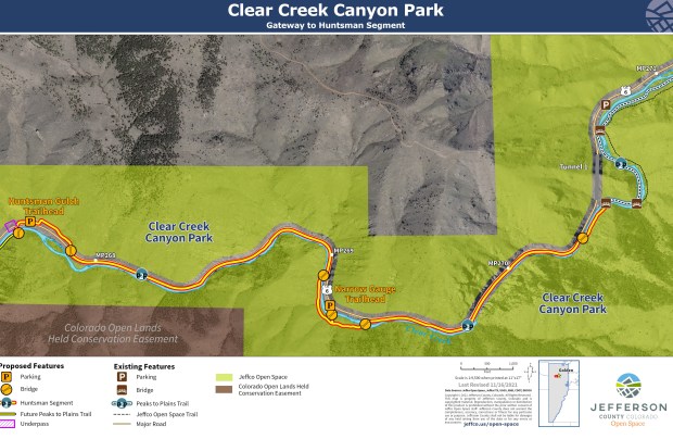 A map of the area where to the new trail will be located in Clear Creek Canyon. (Jeffco Open Space)