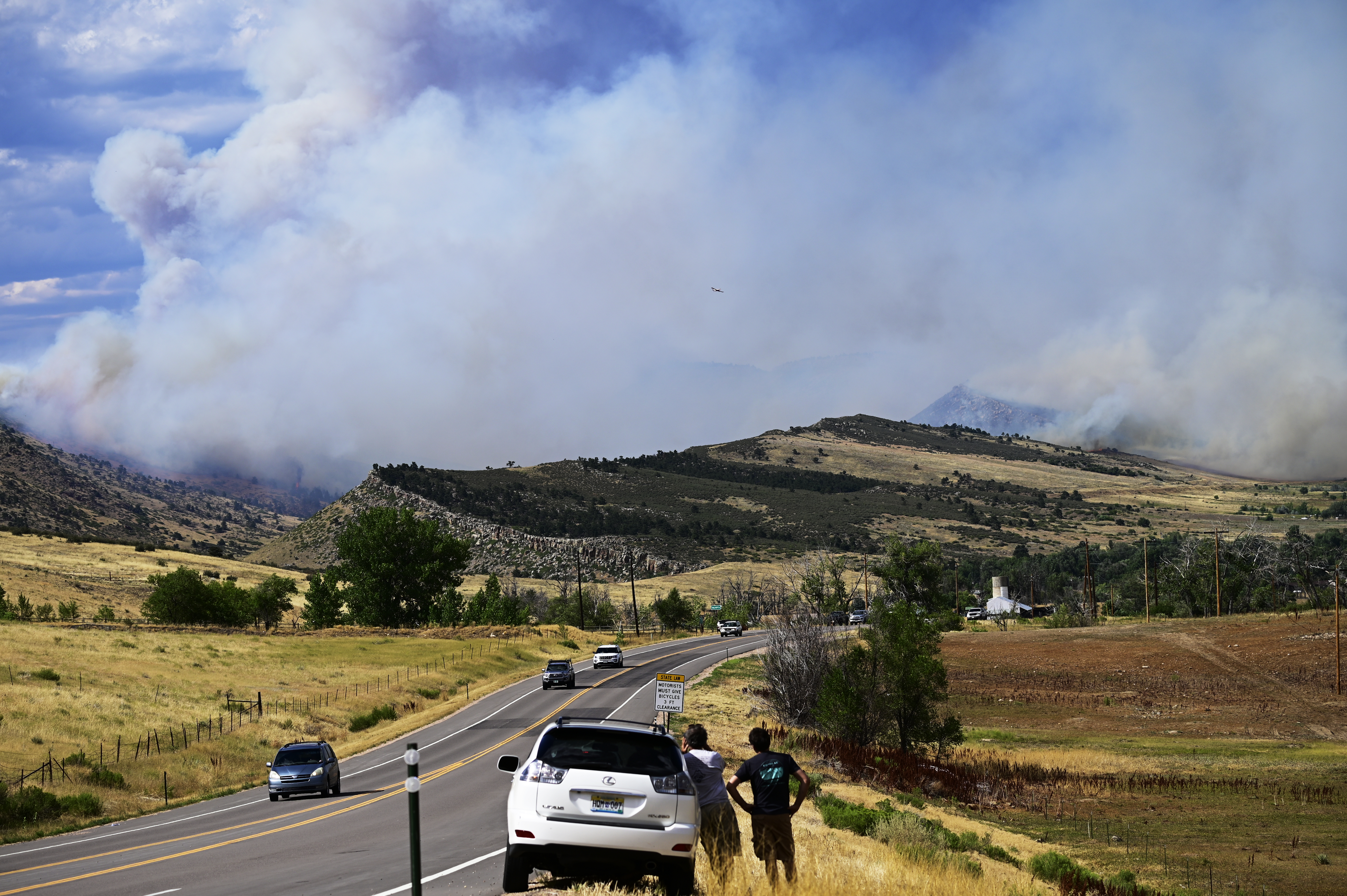 Smoke rises from the Stone Canyon fire near Lyons on Tuesday, July 30, 2024. (Photo by Hyoung Chang/The Denver Post)