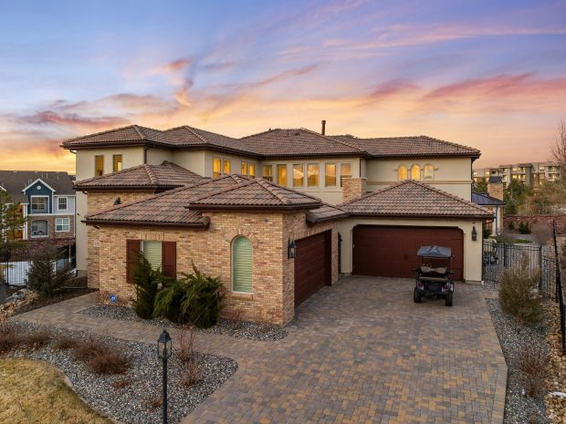 The 7,189-square-foot mansion at 9300 E. Winding Hill Ave. in Lone Tree once owned by Brandon McManus includes six bedrooms and seven baths. (Courtesy C2 Media via BusinssDen)